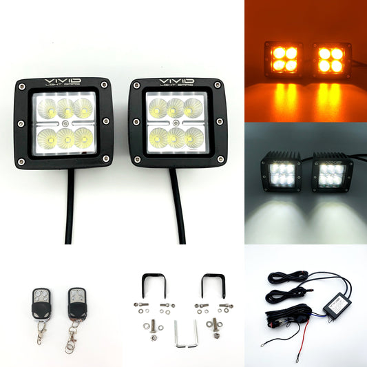 3.2" 12W Dual Color Strobe LED Pods-0