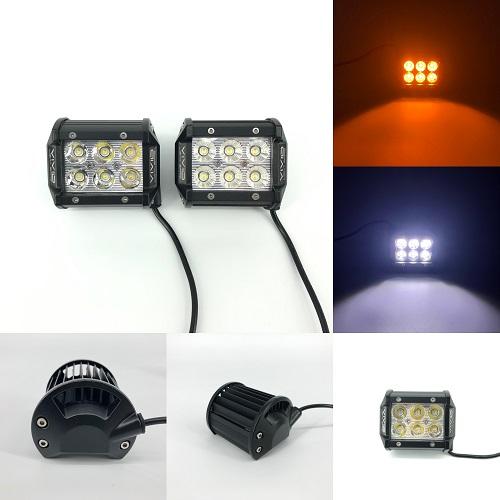 1 Slide Bracket Dual Color Strobe Light Bar Sync with 4 Packs 4" LED Pods-3